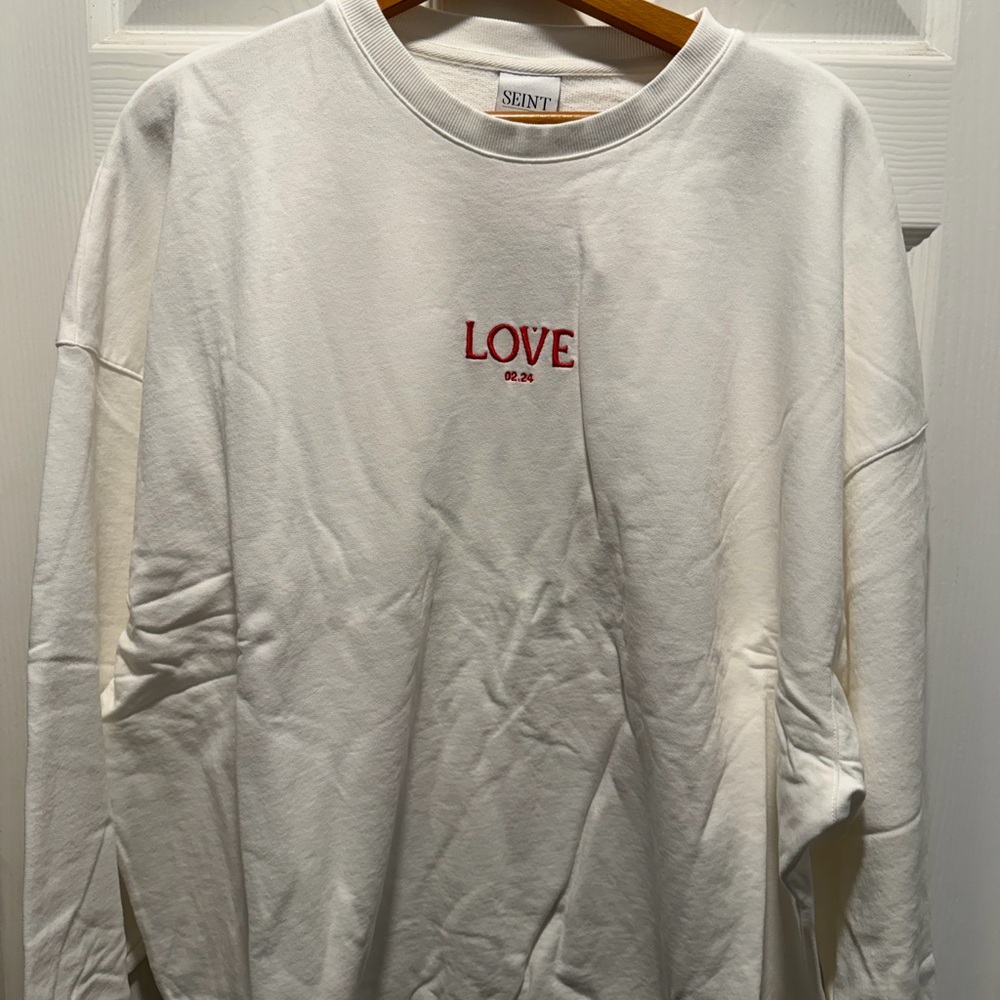 Seint White Love Sweatshirt